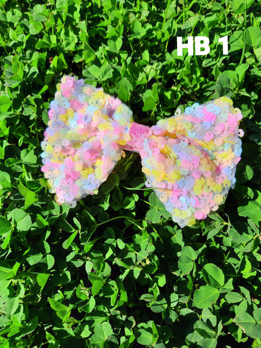Kids Medium Sequin Hair Bow (Various Colors)