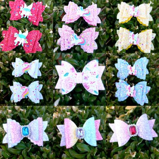 Kids Sparkling Hair Bow Clip (Various Colors)