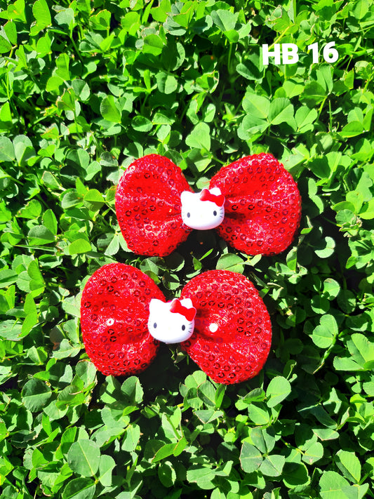 Kids Small Sequin Hair Bow Clip Set (Various Colors)