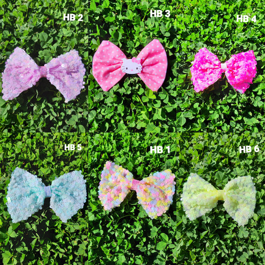 Kids Medium Sequin Hair Bow (Various Colors)